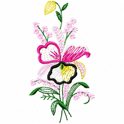 Flowers And Tree Embroidery Design 8 Flowers And Tree Embroidery Design 8